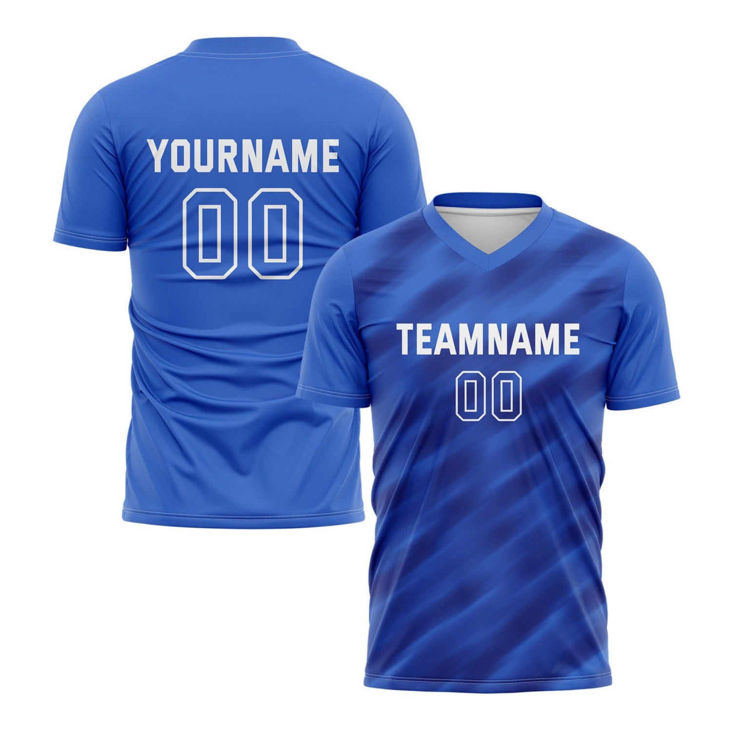 Custom Royal Blue Gradient Stripe Soccer Jersey for Teams & Individuals | Vosoli