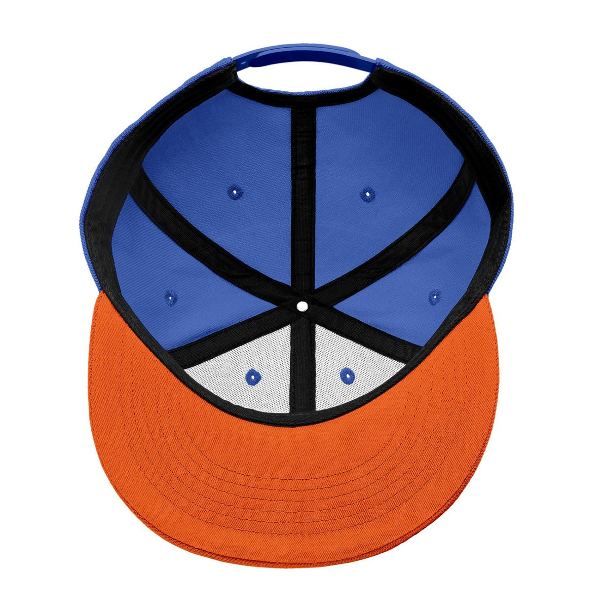 Vosoli Royal Blue & Orange Color-Block Flat-Brim Hat - Unisex Personal & Team Custom 3D Embroidery or Print Cap