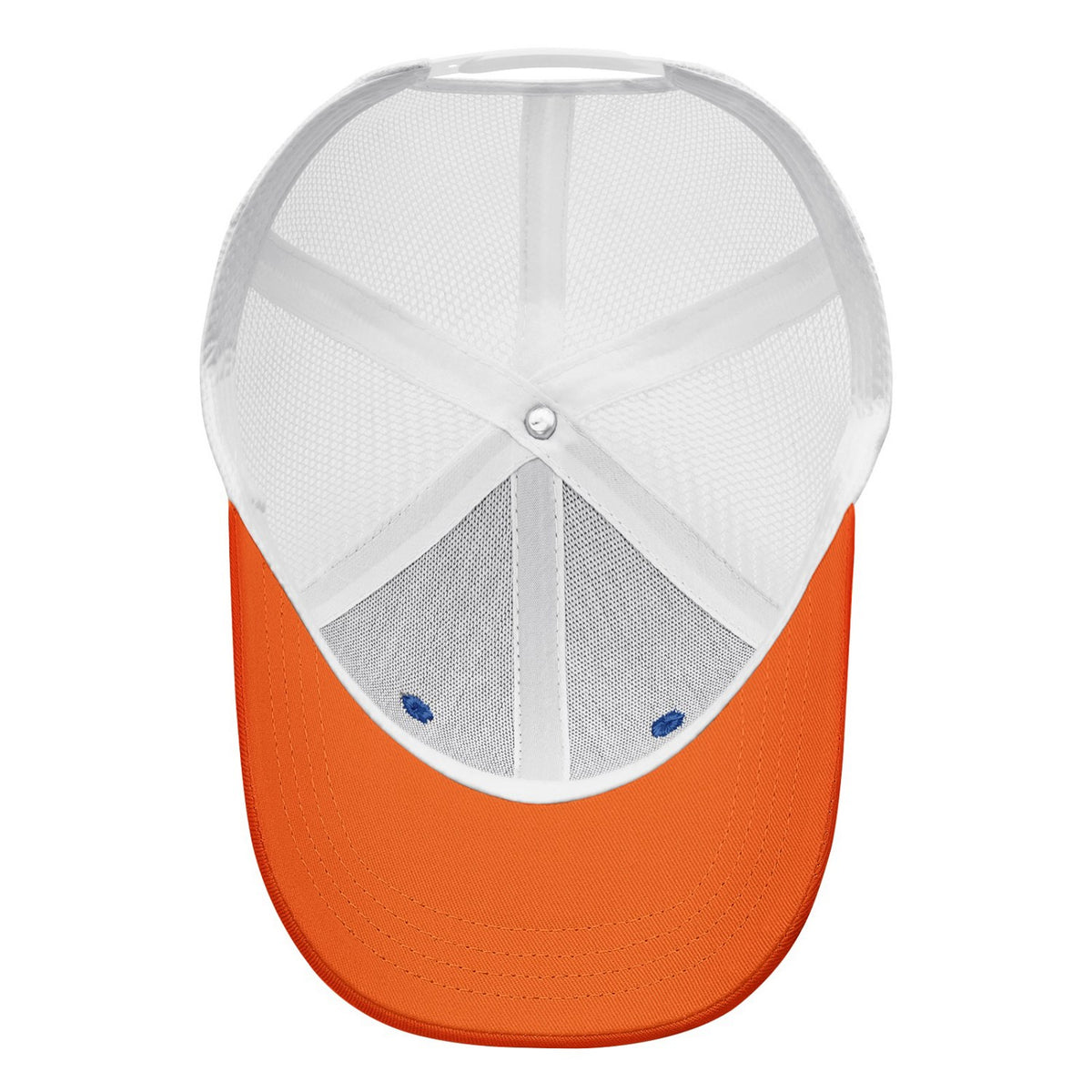 Vosoli Royal Blue & Orange Two-Tone Baseball Trucker Hat - Unisex Custom 3D Embroidery or Print