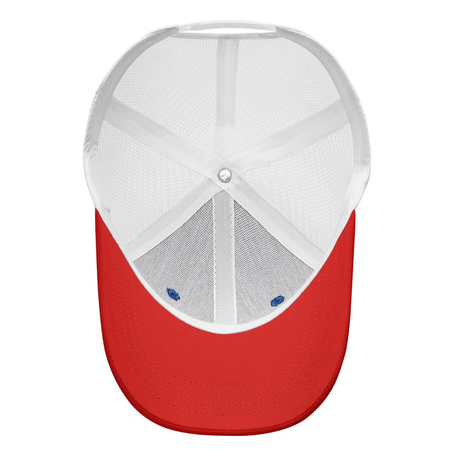 Vosoli Royal Blue & Red Two-Tone Baseball Trucker Hat - Unisex Custom 3D Embroidery or Print
