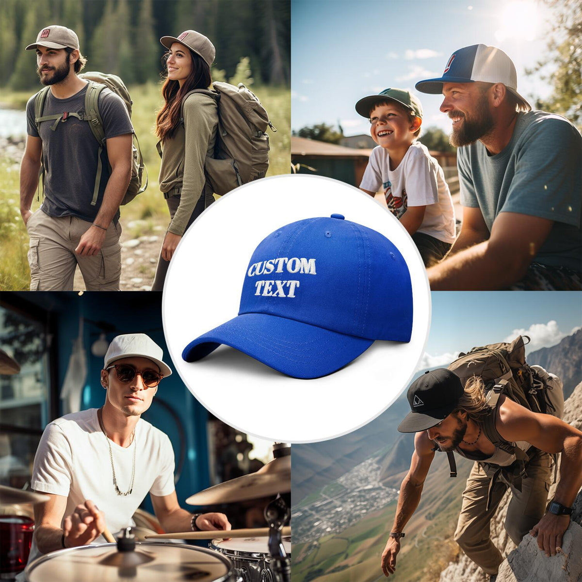 Vosoli Royal Blue Unisex Baseball Cap - Personal & Team Custom 3D Embroidery or Print Hat