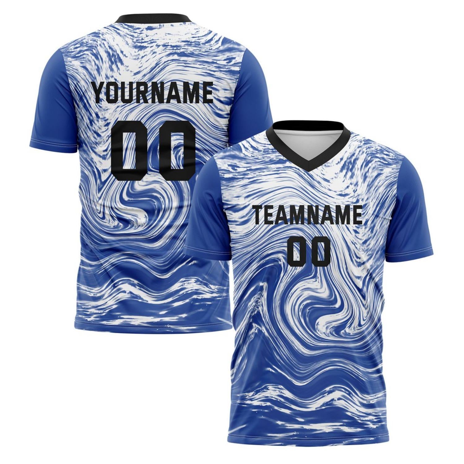 Custom Royal Blue & White Marble Soccer Jersey for Teams & Individuals | Vosoli