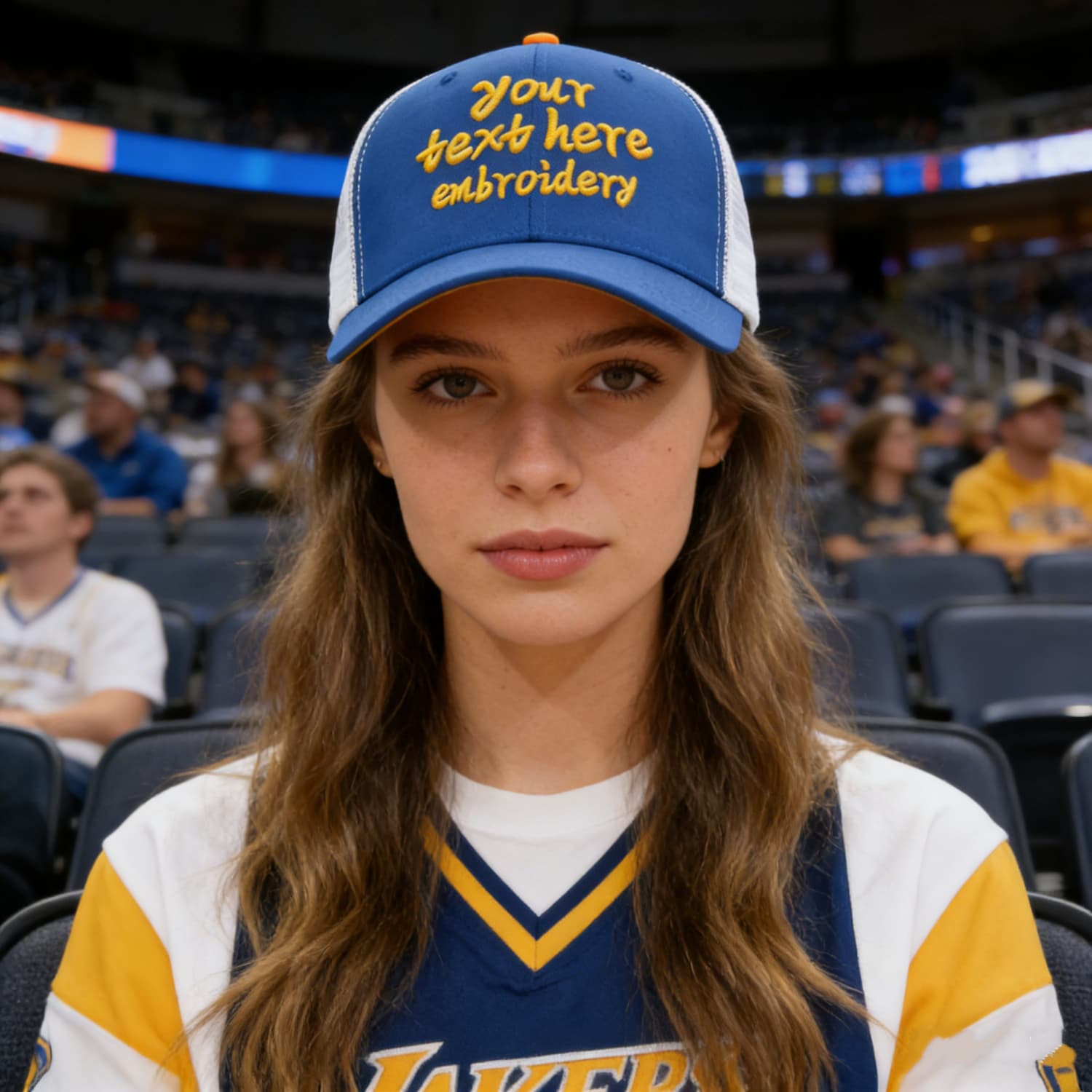 Vosoli Royal Blue & White Mesh-Back Trucker Cap - Unisex Personal & Team Custom 3D Embroidery or Print Hat