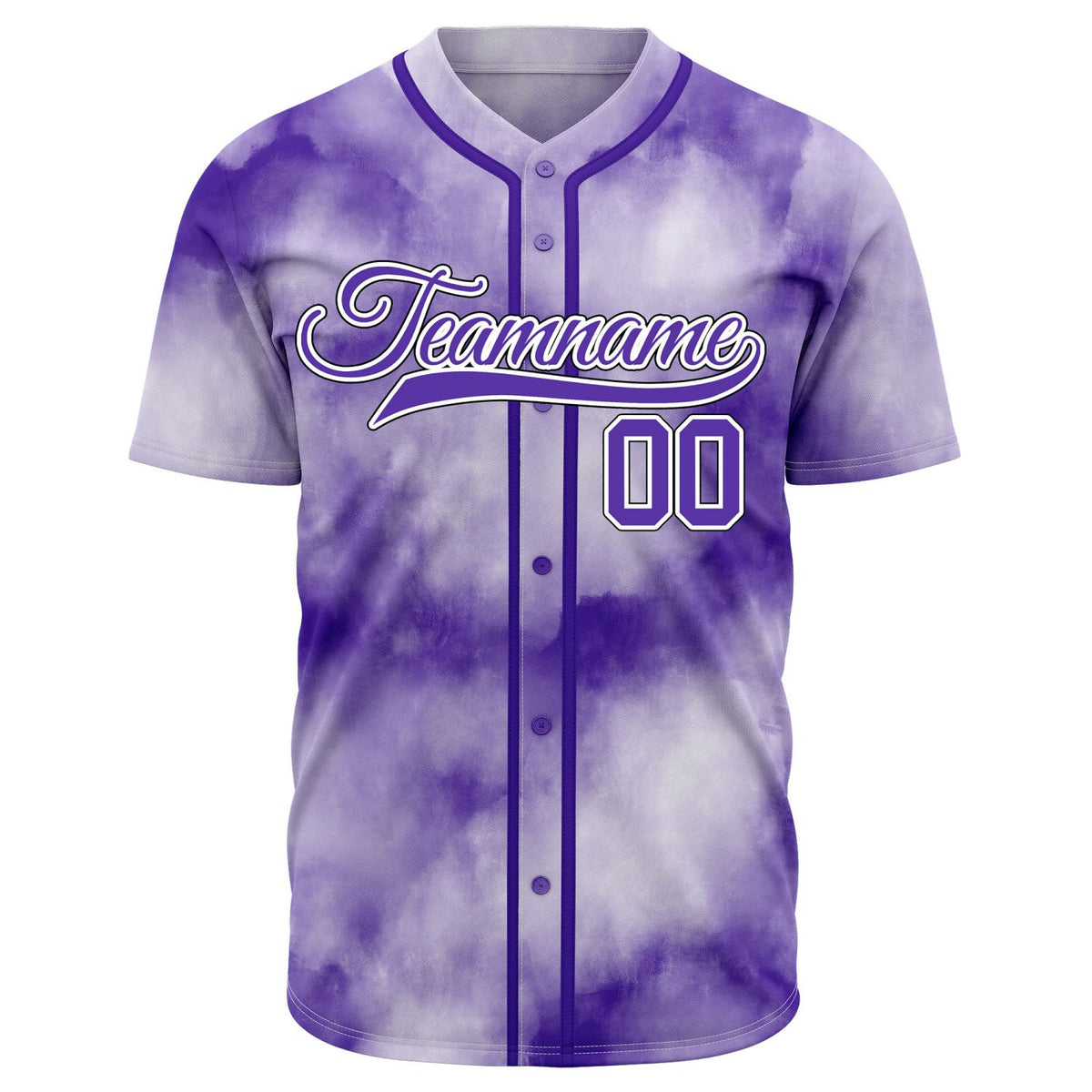 VOSOLI Deep Royal Purple Tie-Dye Graffiti Custom Stitched Baseball Jersey