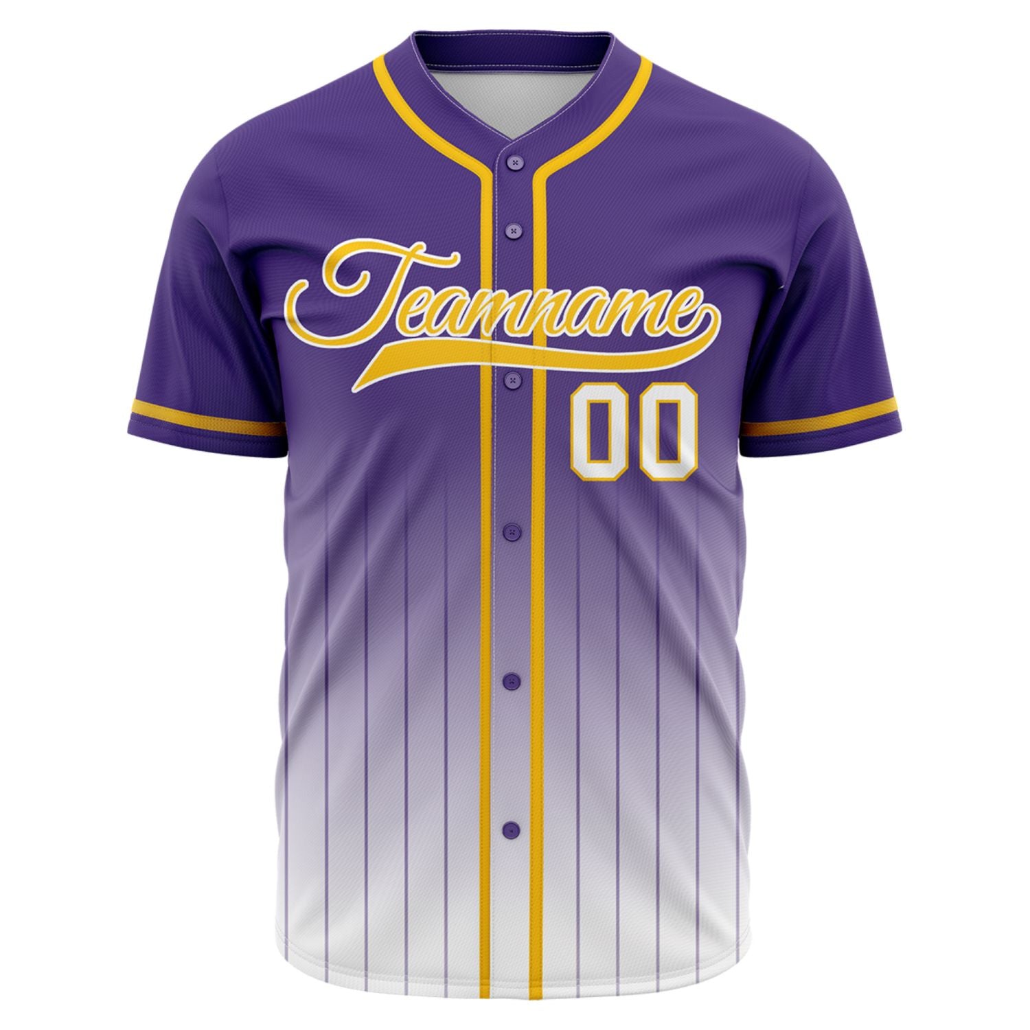 VOSOLI Royal Purple & White Ethereal Gradient Pinstripe Baseball Jersey
