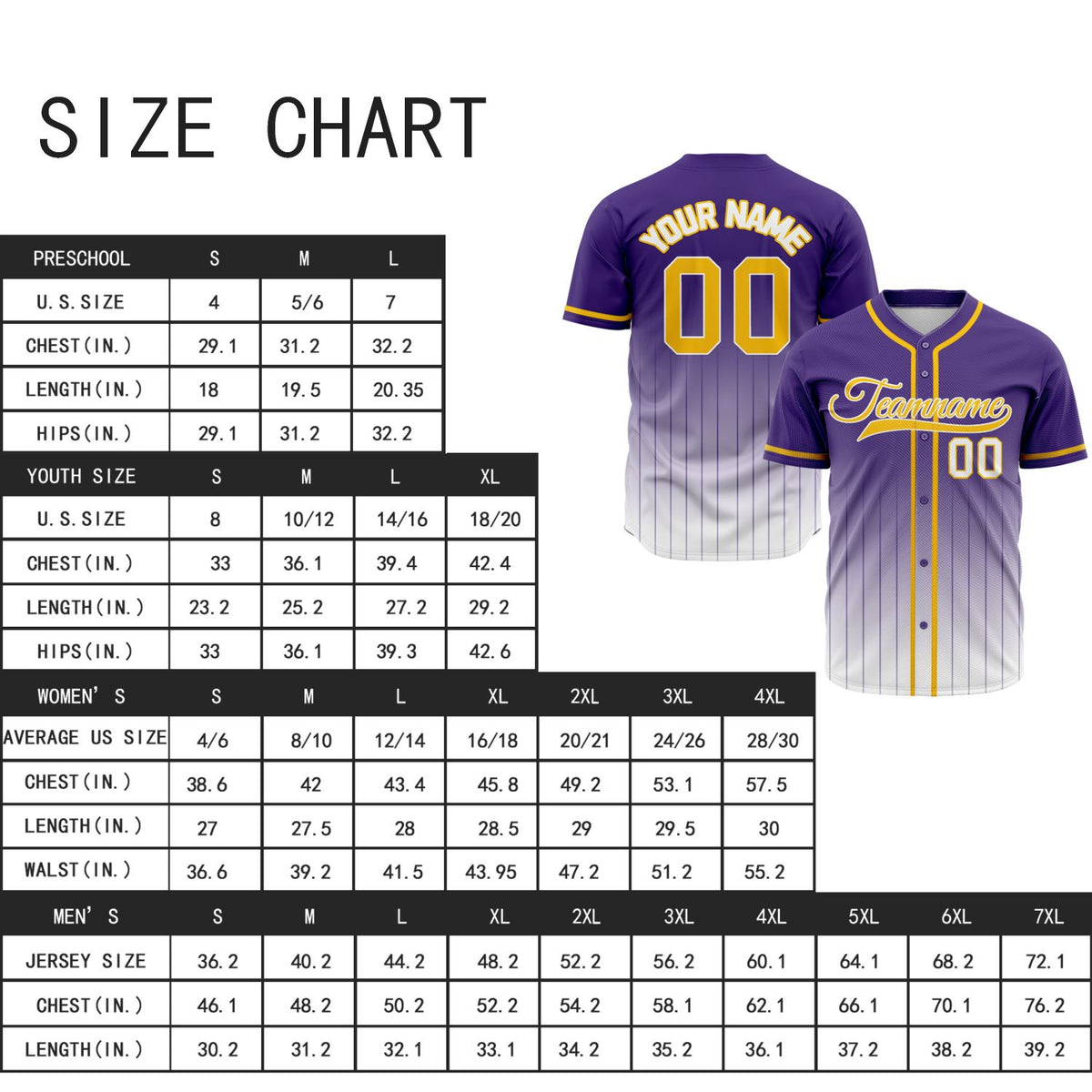 VOSOLI Royal Purple & White Ethereal Gradient Pinstripe Baseball Jersey
