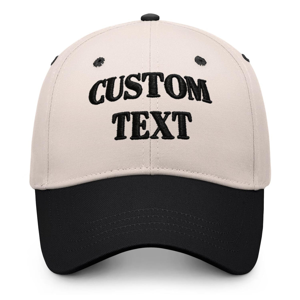 Vosoli Sand Black Two-Tone Baseball Cap - Unisex Custom 3D Embroidery or Print