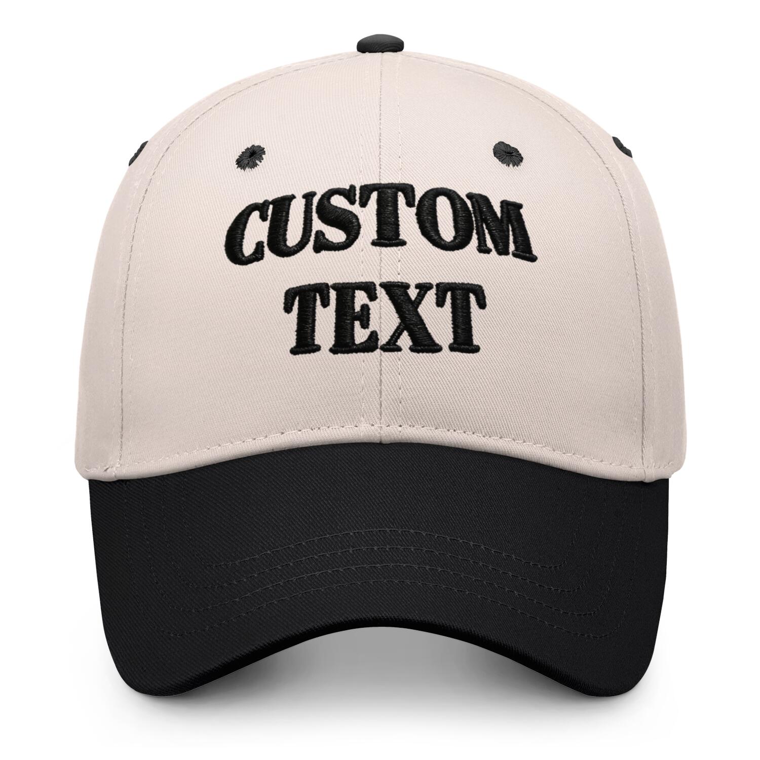 Vosoli Sand Black Two-Tone Baseball Cap - Unisex Custom 3D Embroidery or Print