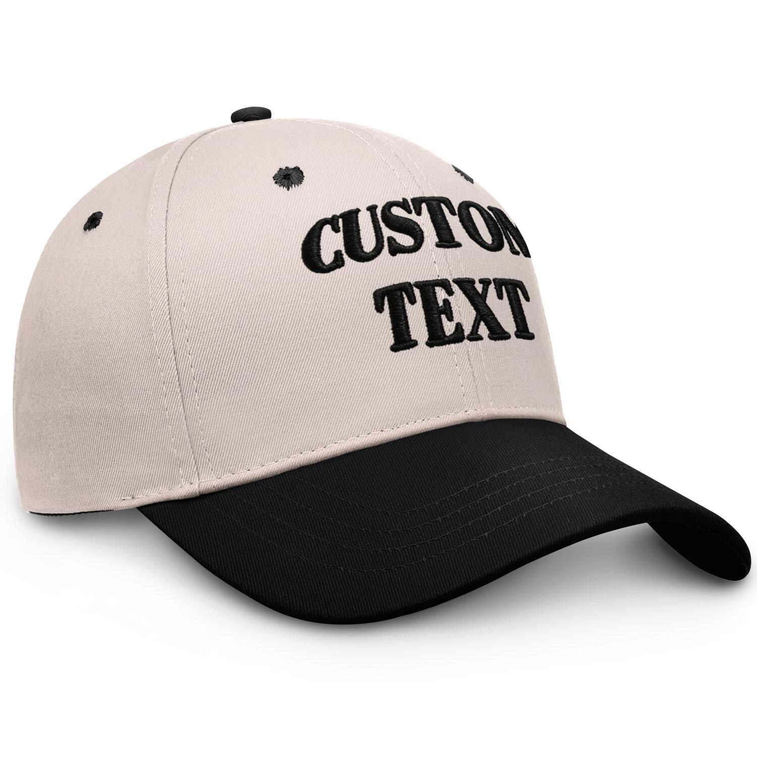 Vosoli Sand Black Two-Tone Baseball Cap - Unisex Custom 3D Embroidery or Print