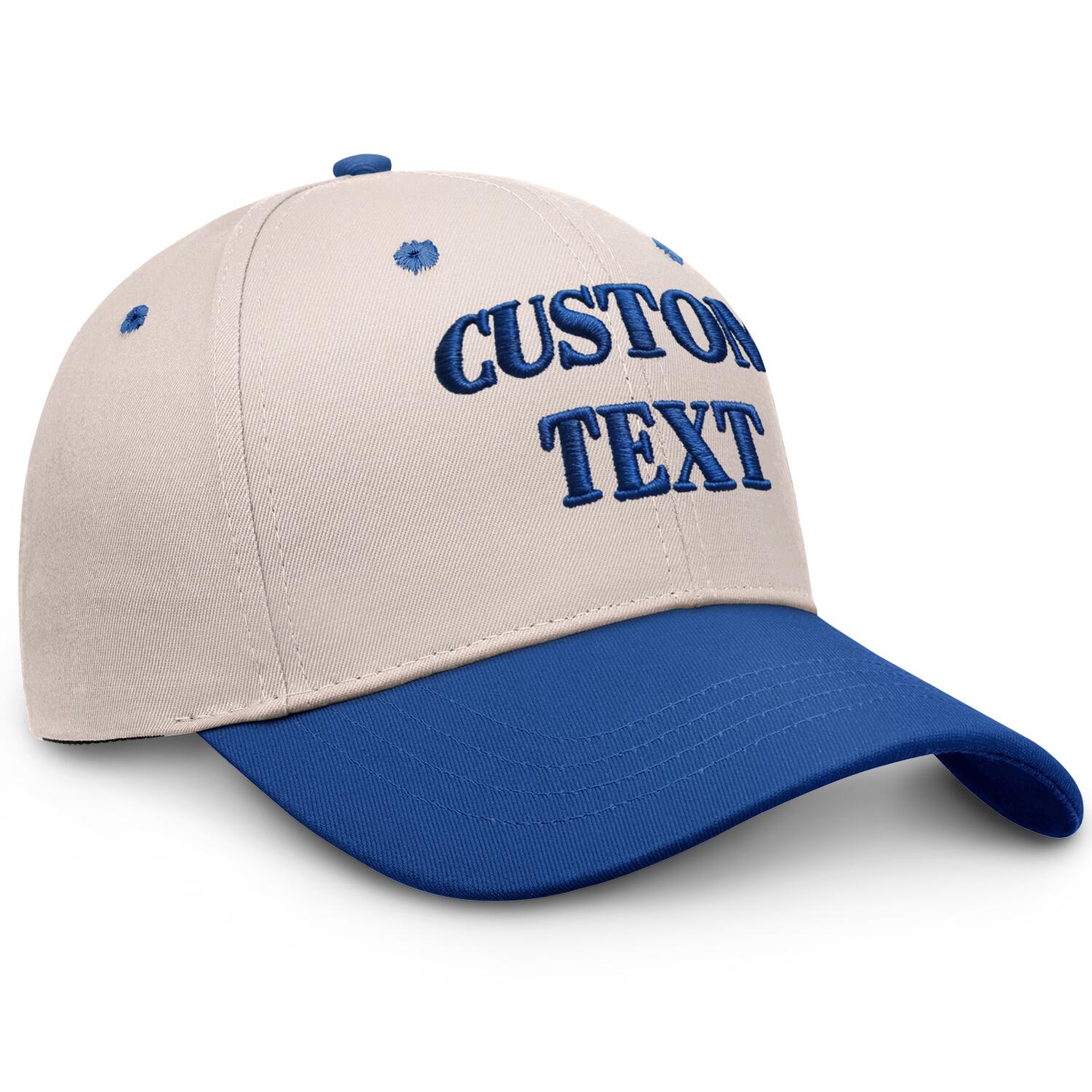 Vosoli Sand Blue Two-Tone Baseball Cap - Unisex Custom 3D Embroidery or Print