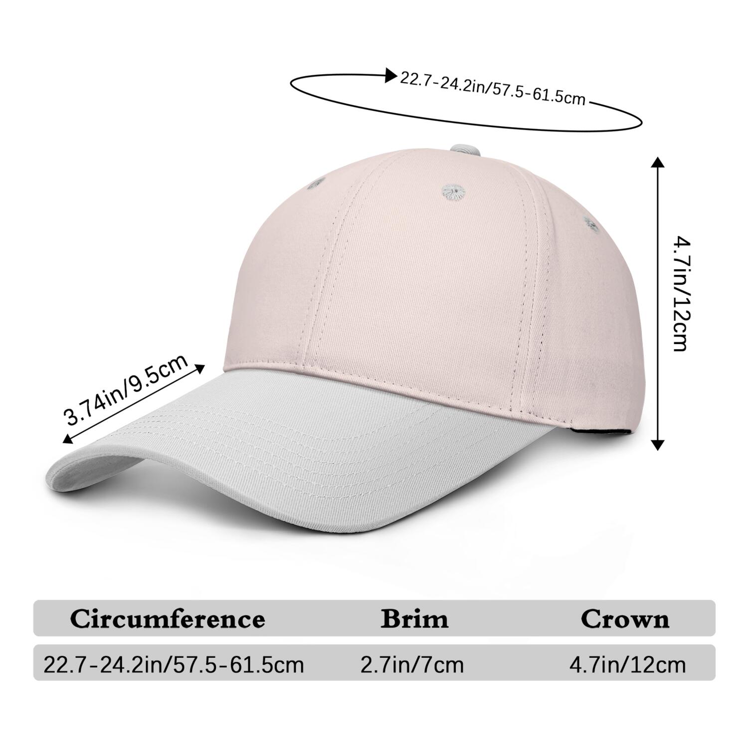 Vosoli Sand & Gray-Lavender Color-Block Deep Bill Baseball Cap - Unisex Custom 3D Embroidery or Print Hat