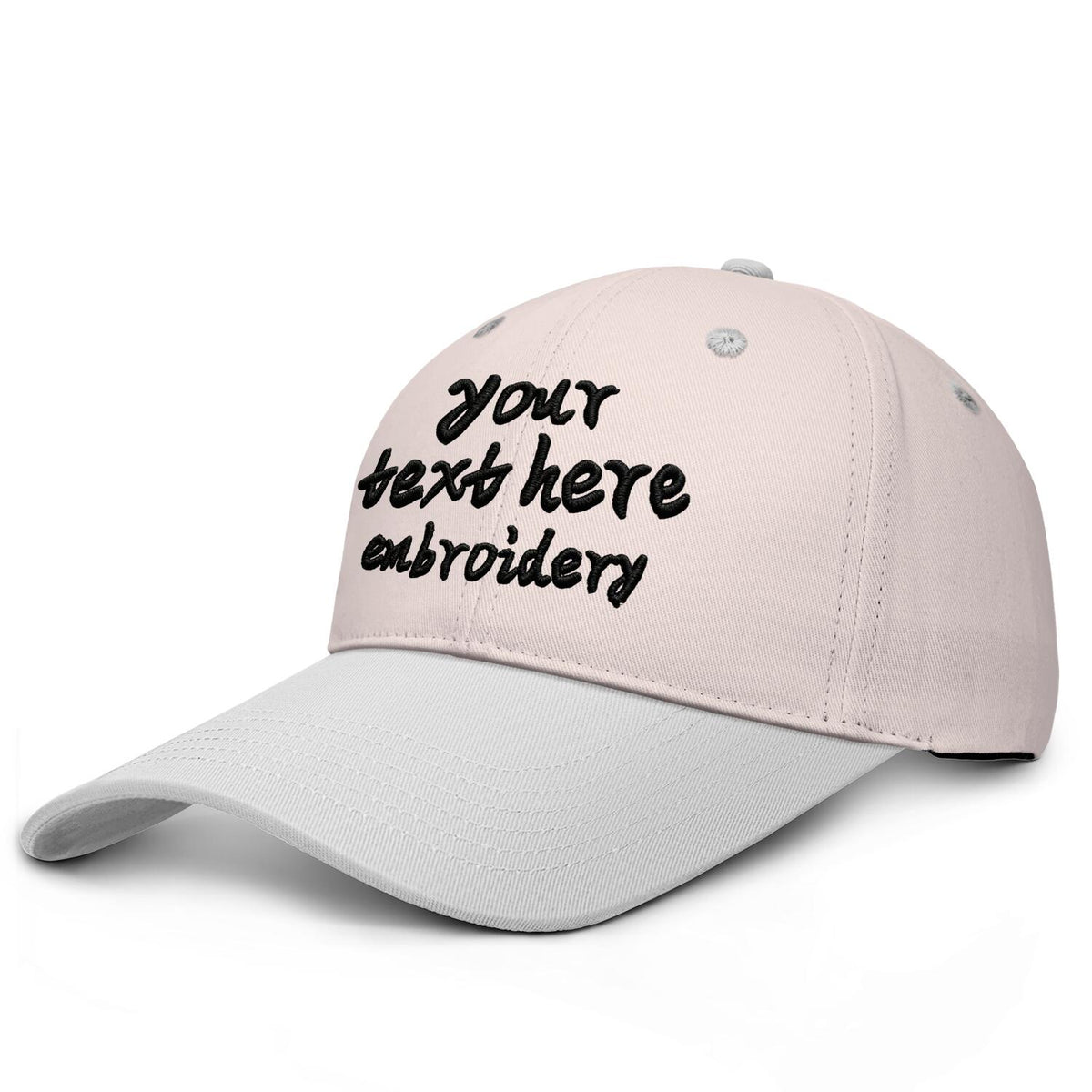 Vosoli Sand &amp; Gray-Lavender Color-Block Deep Bill Baseball Cap - Unisex Custom 3D Embroidery or Print Hat