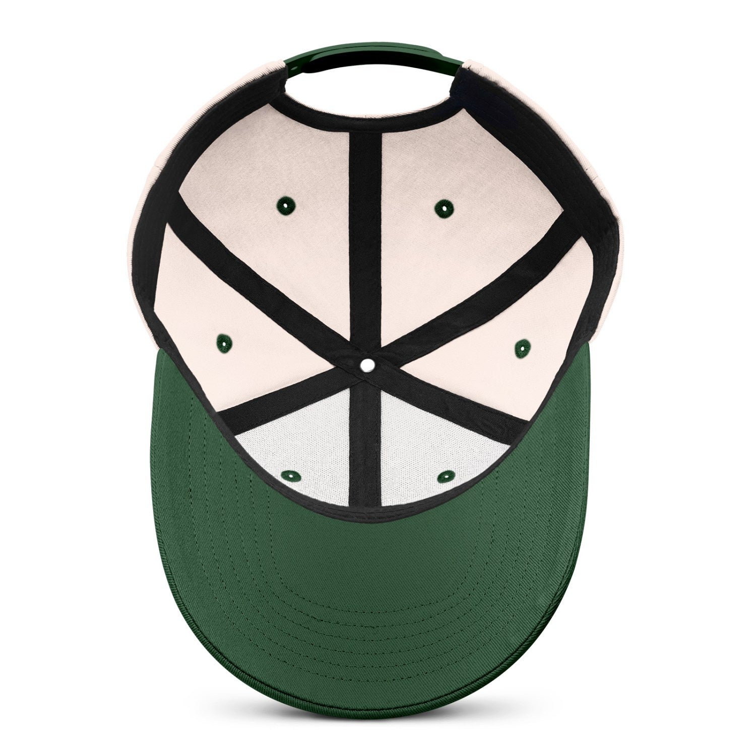 Vosoli Sand & Green Color-Block Deep Bill Baseball Cap - Unisex Custom 3D Embroidery or Print Hat
