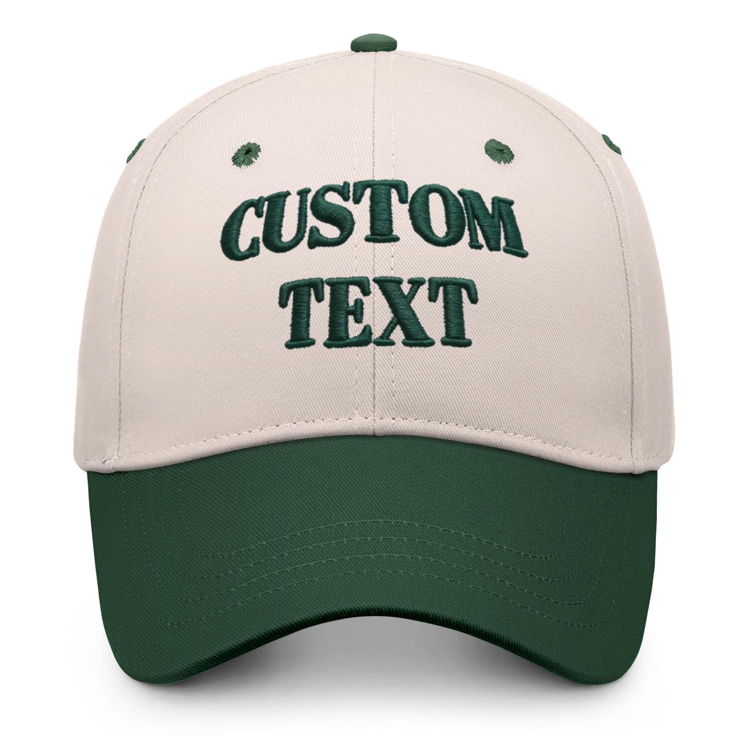 Vosoli Sand Green Two-Tone Baseball Cap - Unisex Custom 3D Embroidery or Print