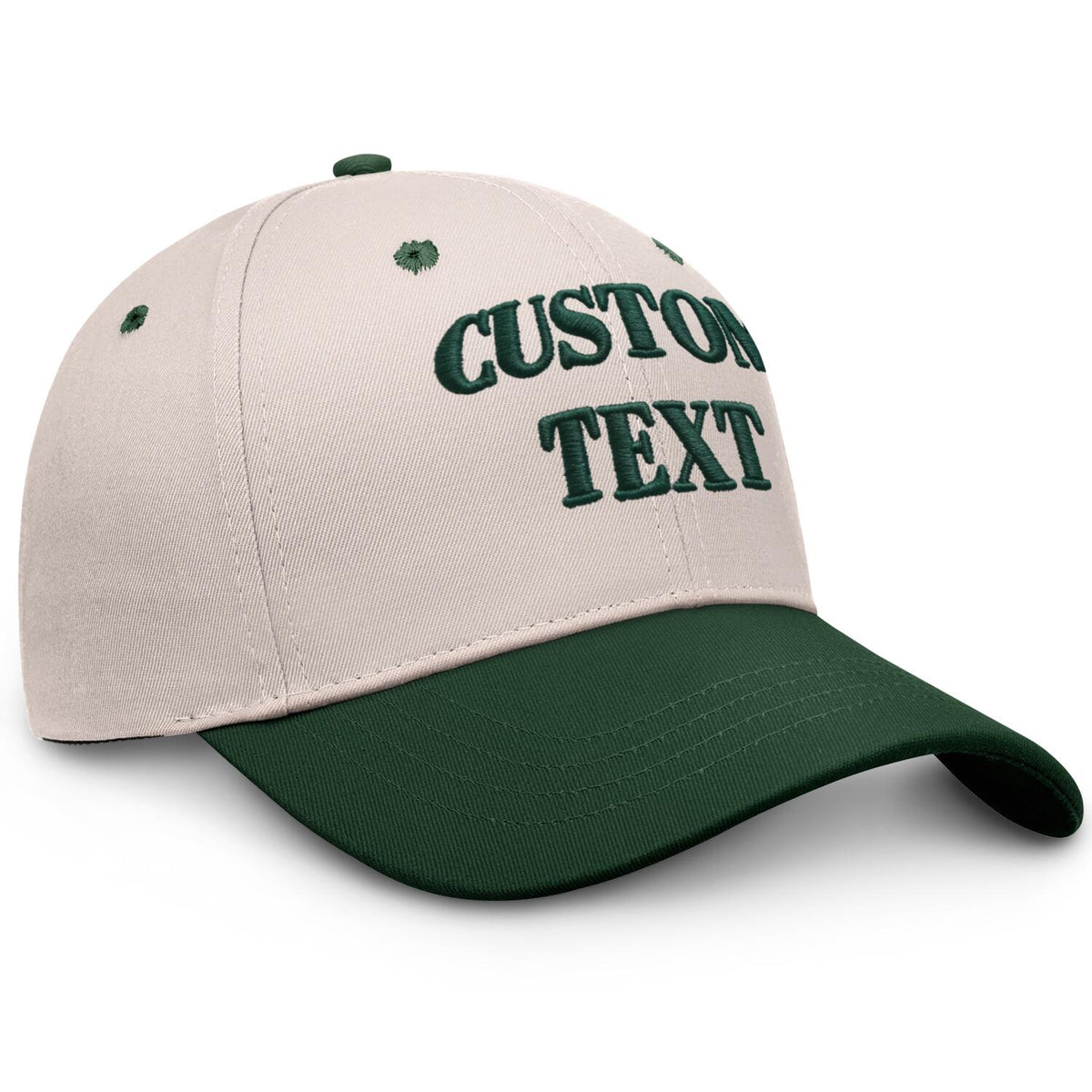 Vosoli Sand Green Two-Tone Baseball Cap - Unisex Custom 3D Embroidery or Print