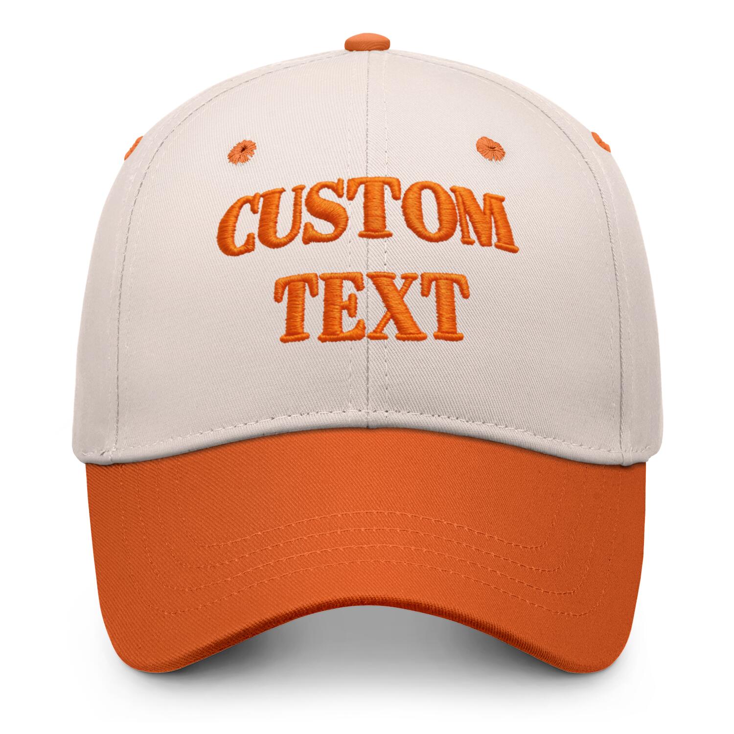 Vosoli Sand Orange Two-Tone Baseball Cap - Unisex Custom 3D Embroidery or Print