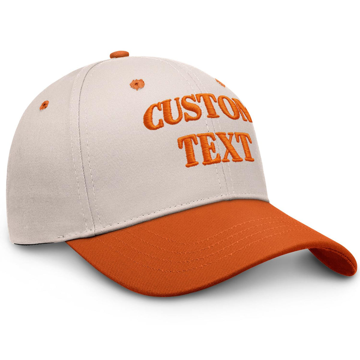 Vosoli Sand Orange Two-Tone Baseball Cap - Unisex Custom 3D Embroidery or Print