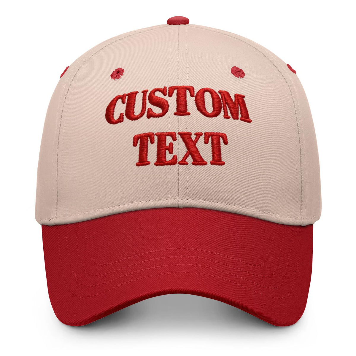 Vosoli Sand Red Two-Tone Baseball Cap - Unisex Custom 3D Embroidery or Print