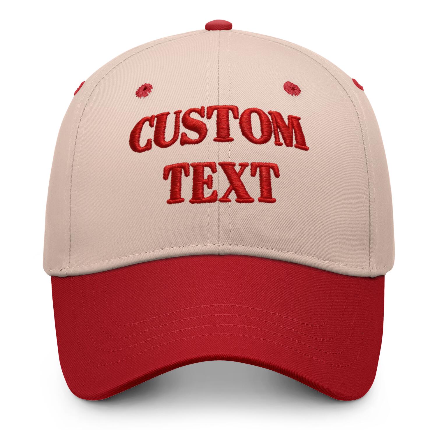 Vosoli Sand Red Two-Tone Baseball Cap - Unisex Custom 3D Embroidery or Print