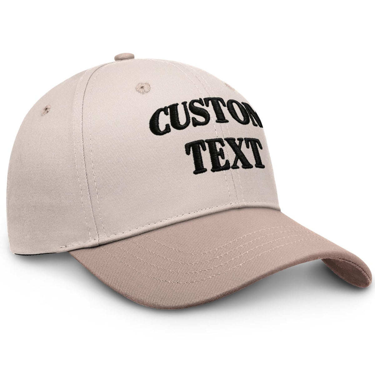 Vosoli Sand Tone Two-Tone Baseball Cap - Unisex Custom 3D Embroidery or Print
