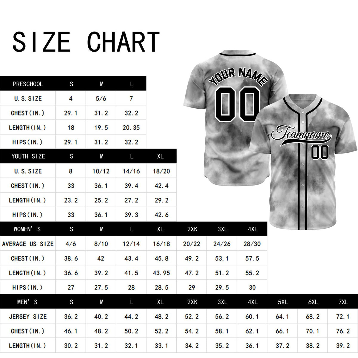 VOSOLI Smoke Grey Tie-Dye Graffiti Custom Stitched Baseball Jersey