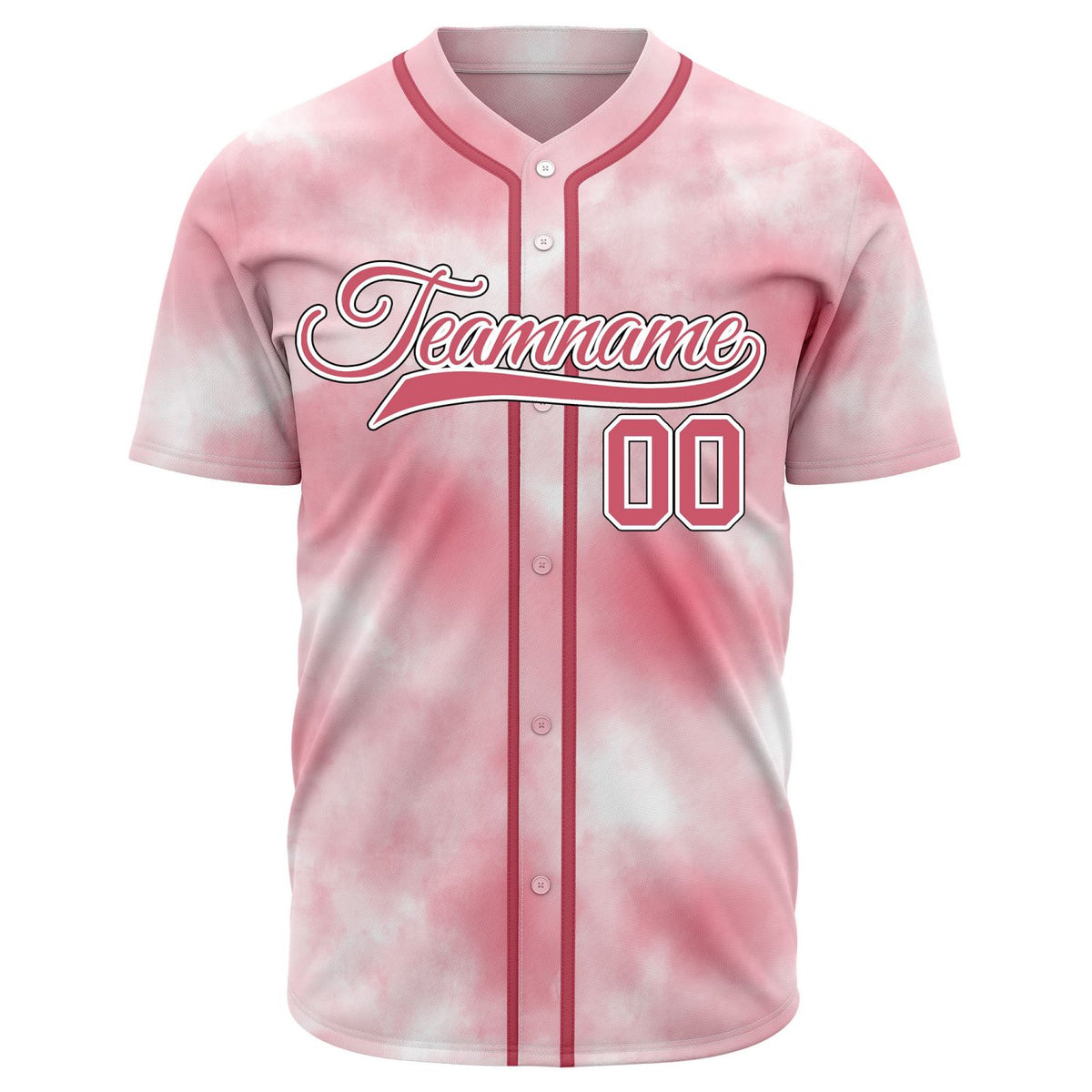VOSOLI Urban Rebel Pink Tie-Dye Graffiti Custom Embroidery Baseball Jersey