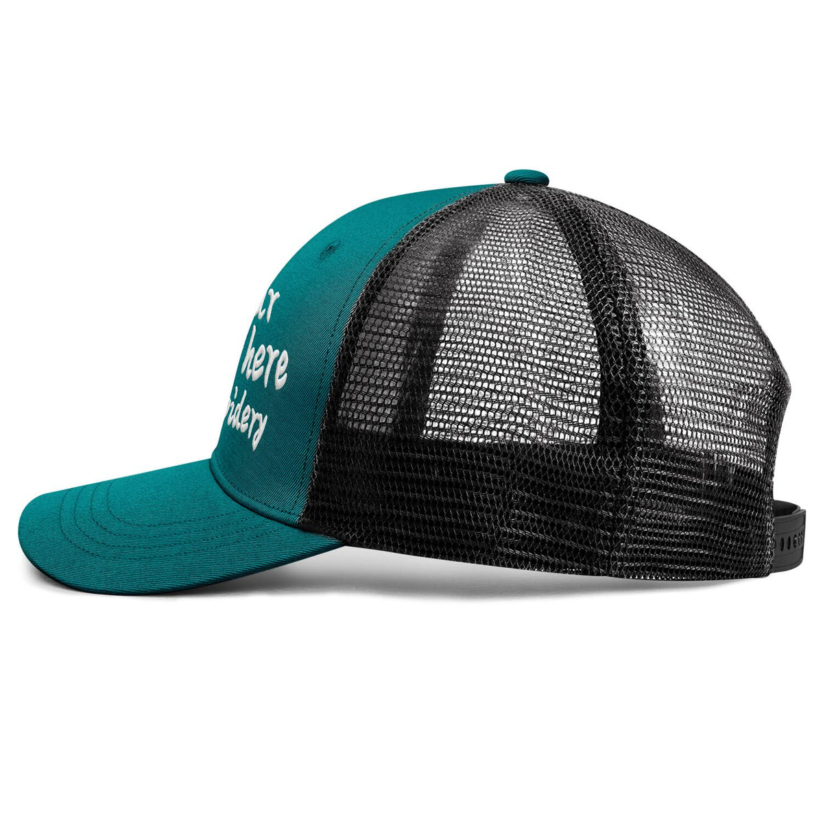 Vosoli Teal & Black Mesh-Back Baseball Cap - Unisex Custom 3D Embroidery or Print Hat