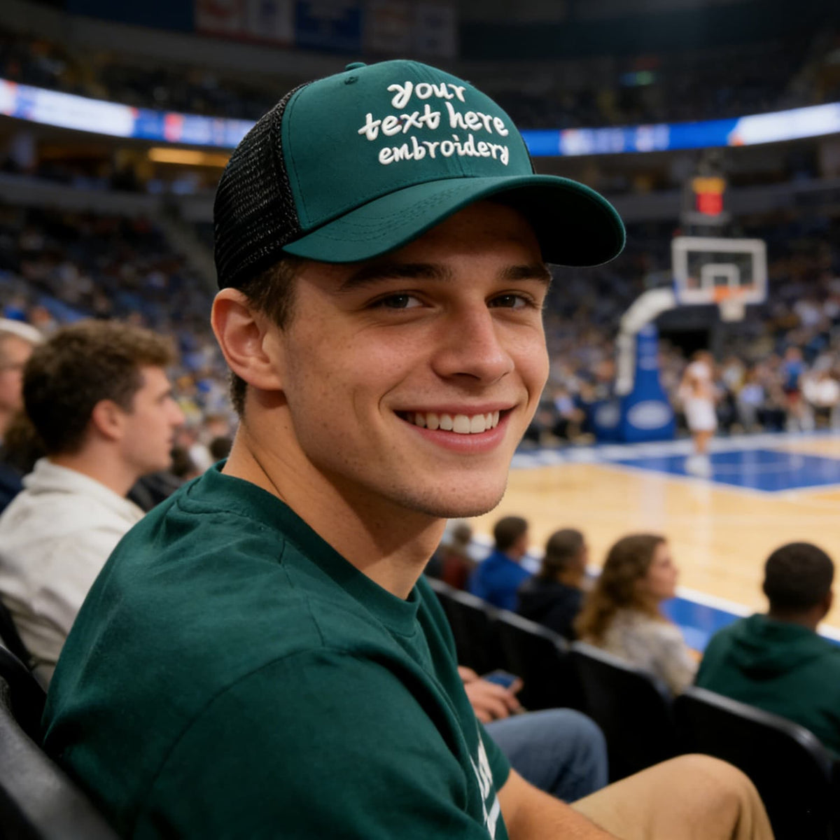 Vosoli Teal & Black Mesh-Back Baseball Cap - Unisex Custom 3D Embroidery or Print Hat