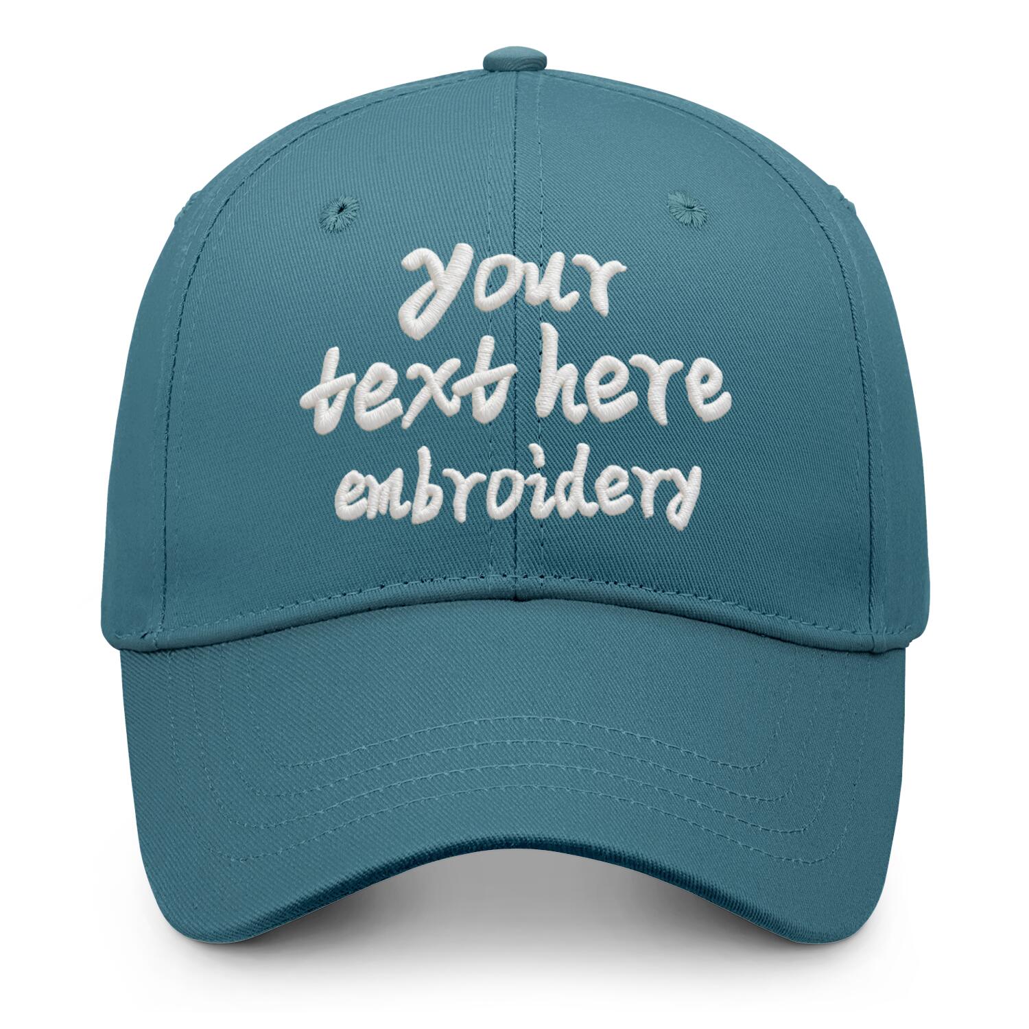 Vosoli Teal Solid Baseball Cap - Unisex Custom 3D Embroidery or Print