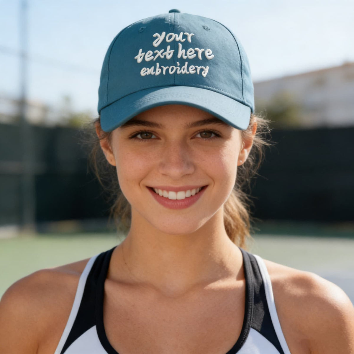 Vosoli Teal Solid Baseball Cap - Unisex Custom 3D Embroidery or Print