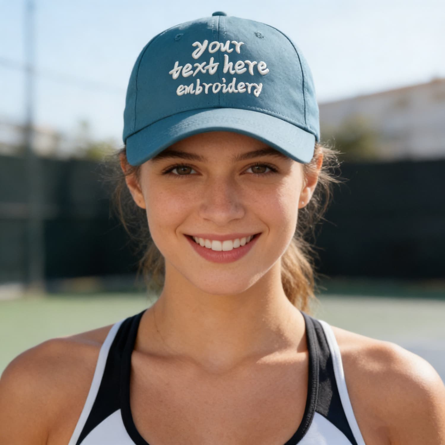 Vosoli Teal Solid Baseball Cap - Unisex Custom 3D Embroidery or Print