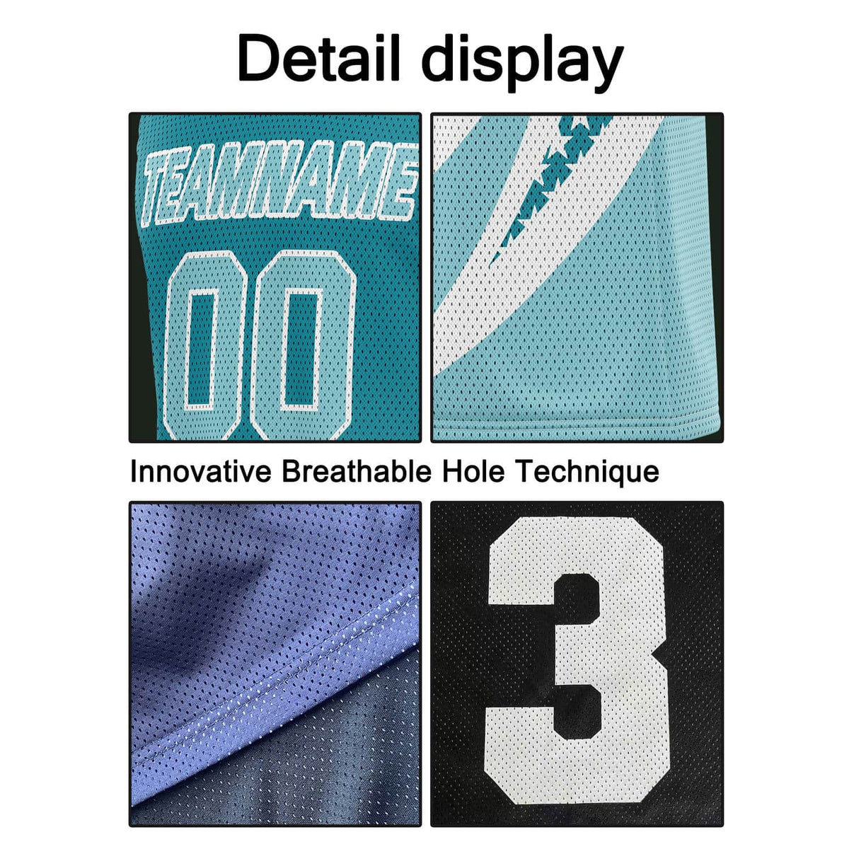 Custom Reversible Basketball Jersey for Individuals & Teams – Teal White Star Stripe | Vosoli
