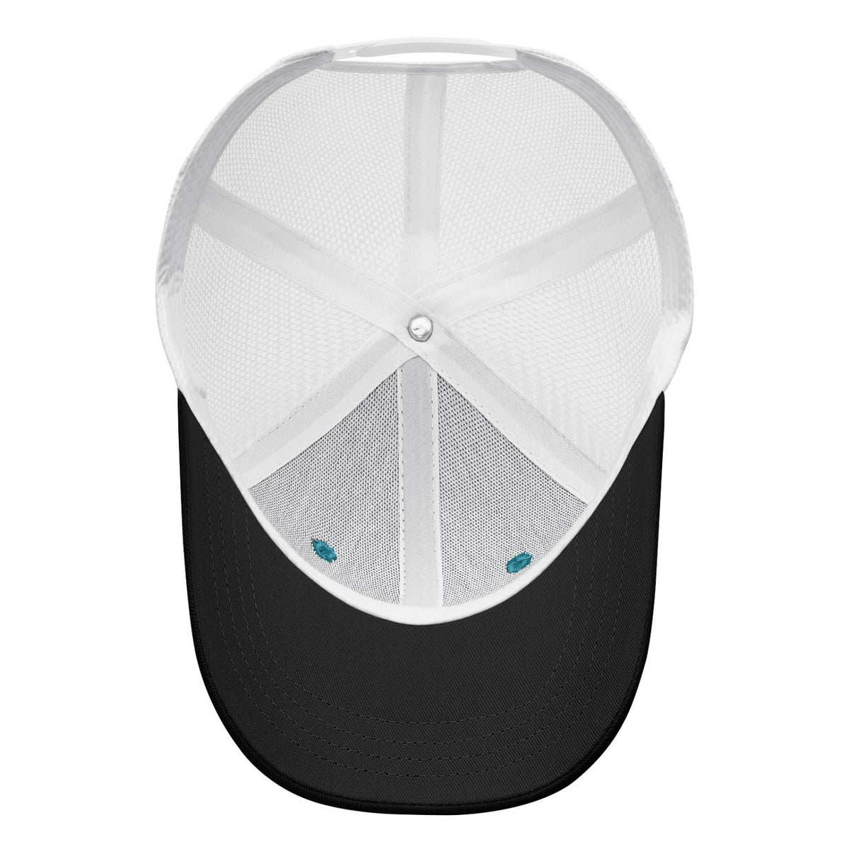 Vosoli Turquoise & Black Two-Tone Baseball Trucker Hat - Unisex Custom 3D Embroidery or Print