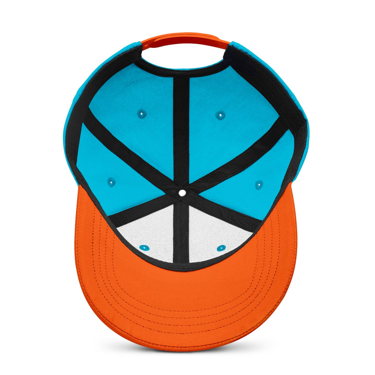 Vosoli Turquoise Orange Two-Tone Baseball Cap - Unisex Custom 3D Embroidery or Print