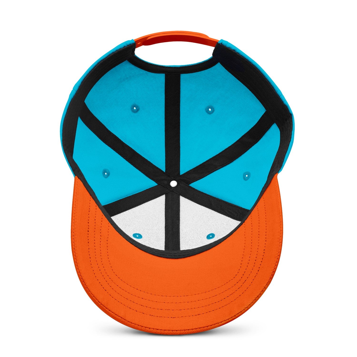 Vosoli Turquoise Orange Two-Tone Baseball Cap - Unisex Custom 3D Embroidery or Print