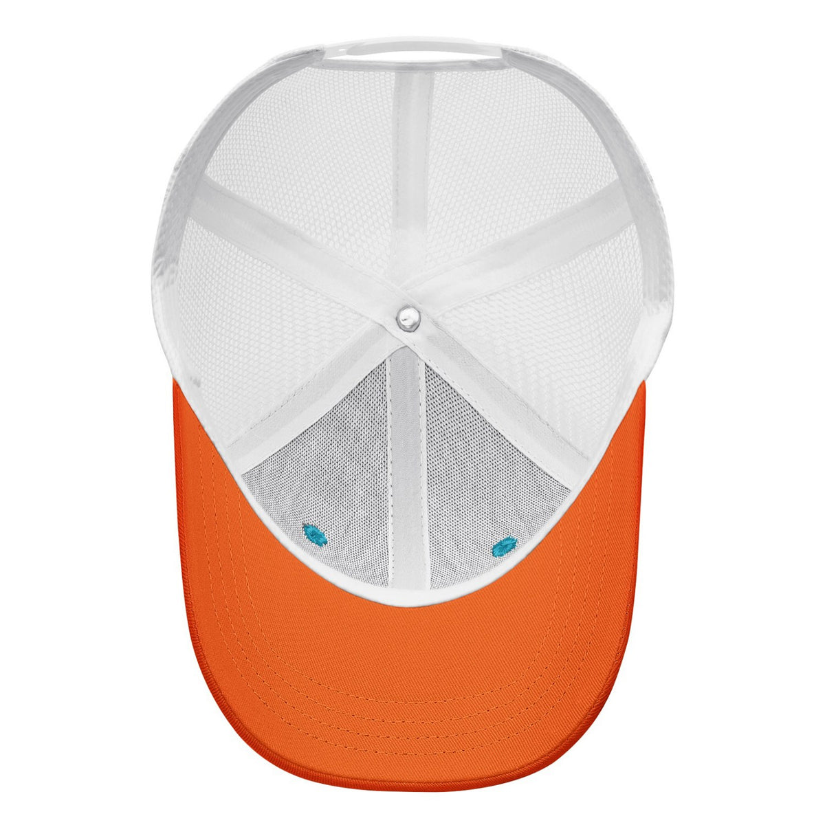 Vosoli Turquoise & Orange Two-Tone Baseball Trucker Hat - Unisex Custom 3D Embroidery or Print