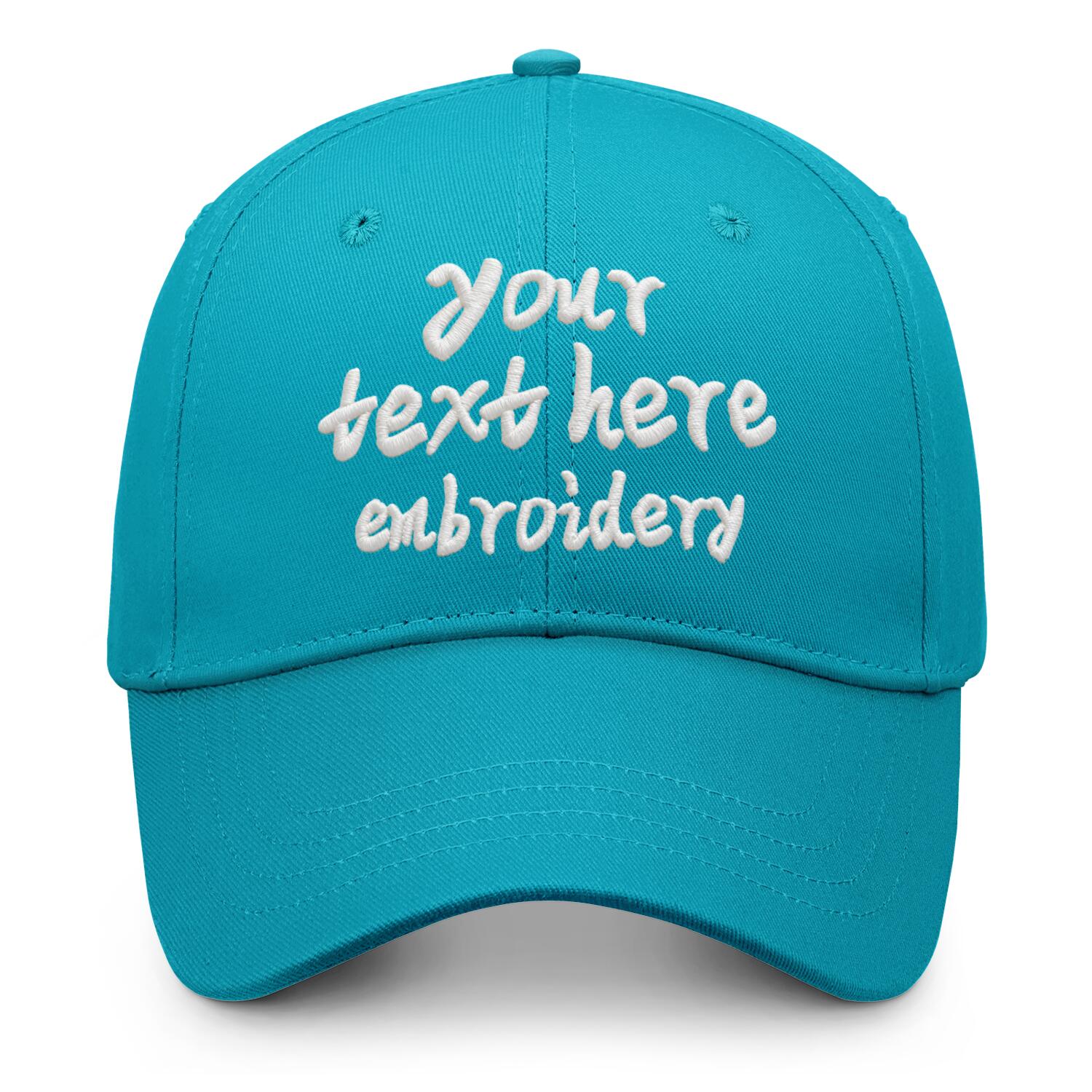 Vosoli Turquoise Solid Baseball Cap - Unisex Custom 3D Embroidery or Print