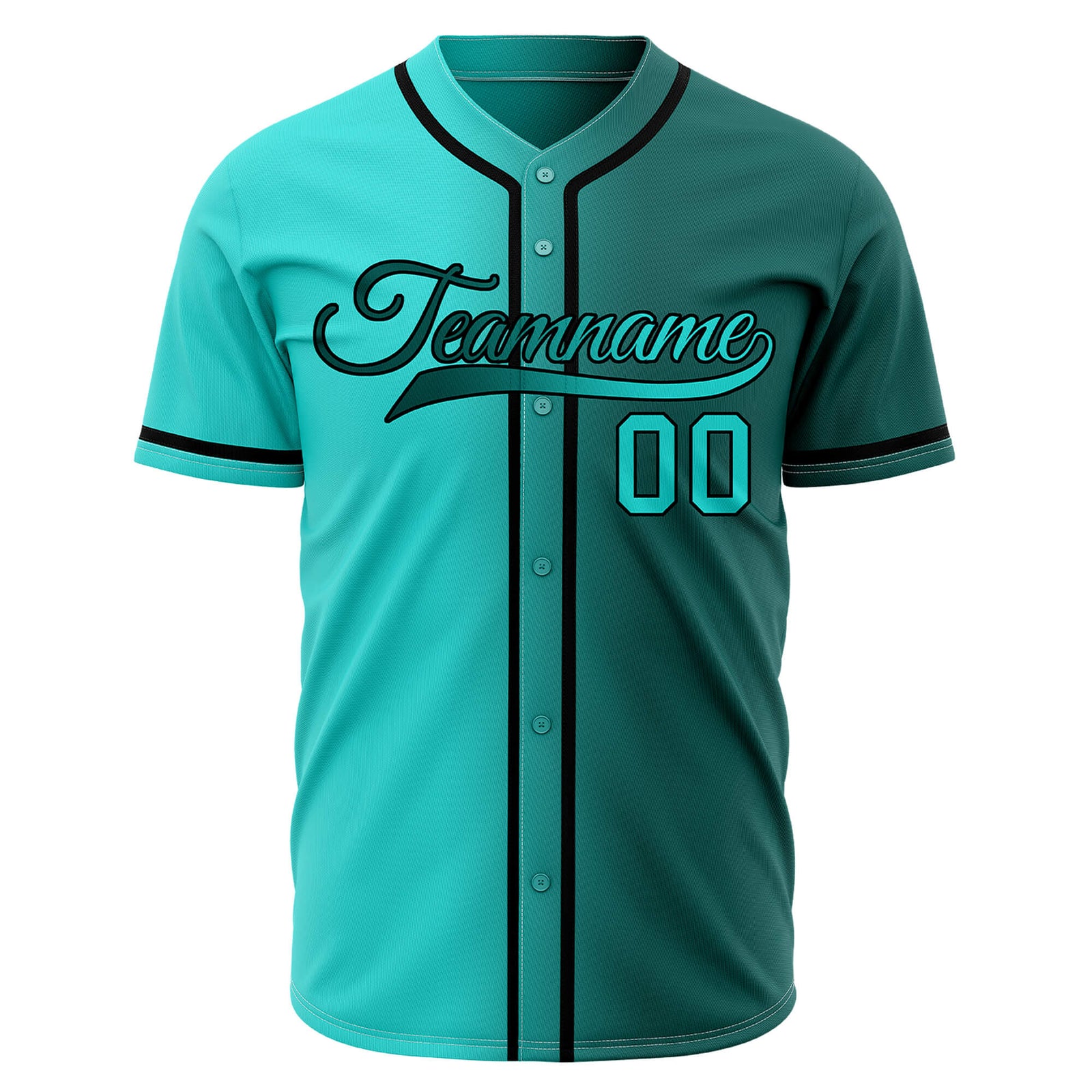 Custom Turquoise Split Baseball Jersey - Personalized Name & Number for Team & Fans