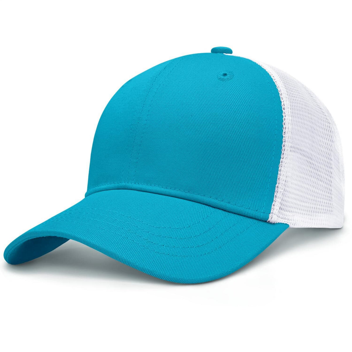 Vosoli Turquoise White Mesh Trucker Cap - Custom Embroidered Personalized Hat