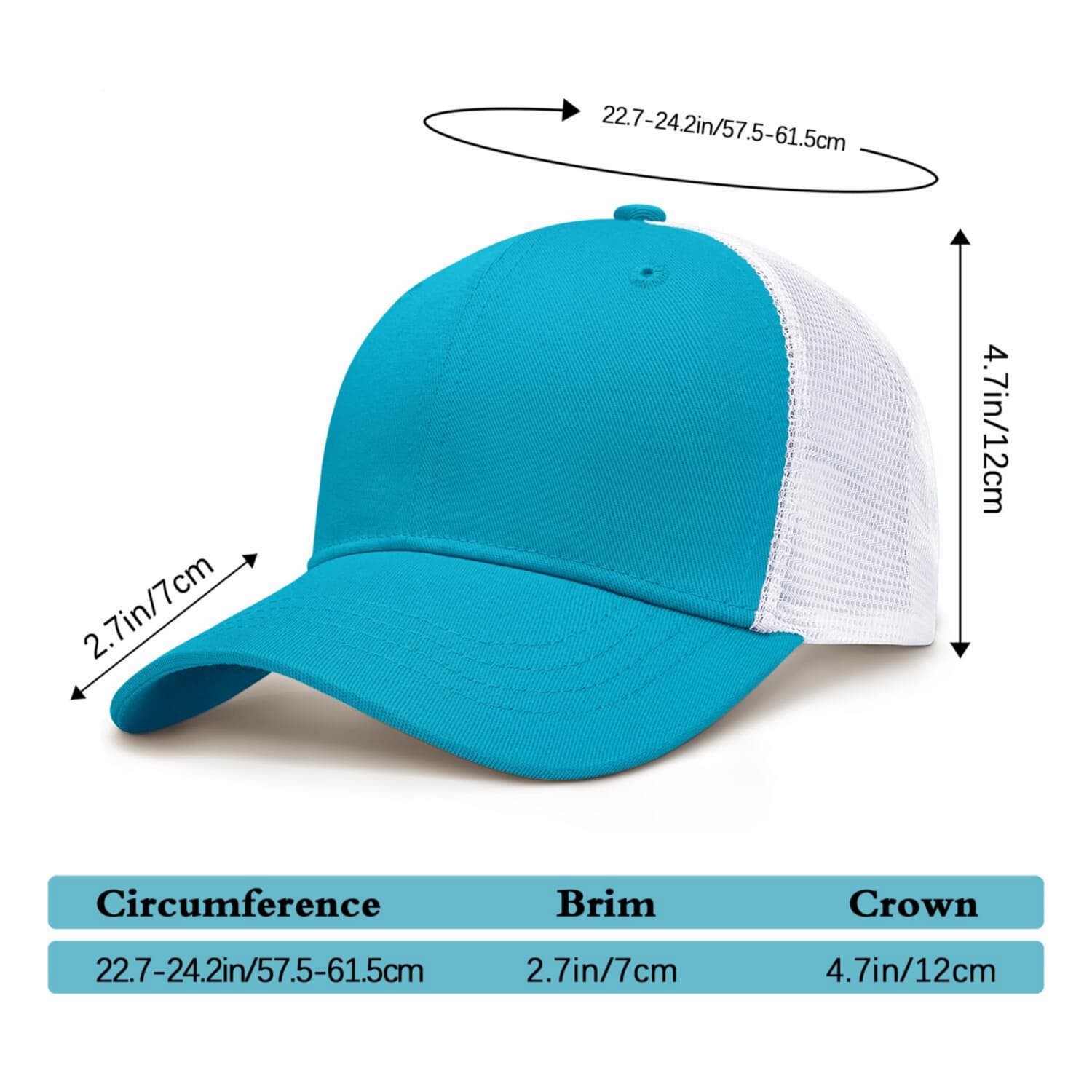 Vosoli Turquoise White Mesh Trucker Cap - Custom Embroidered Personalized Hat