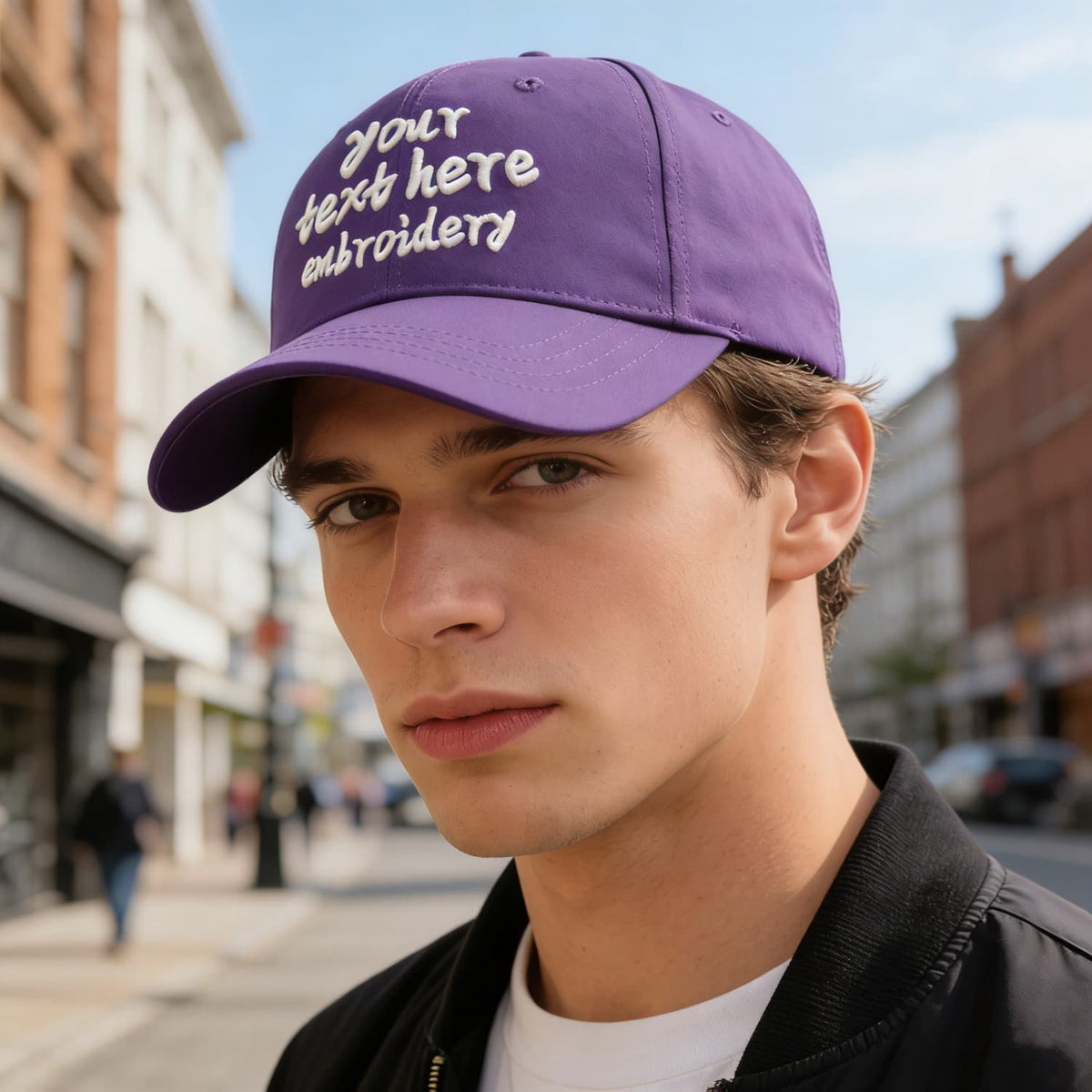 Vosoli Violet Solid Baseball Cap - Unisex Custom 3D Embroidery or Print