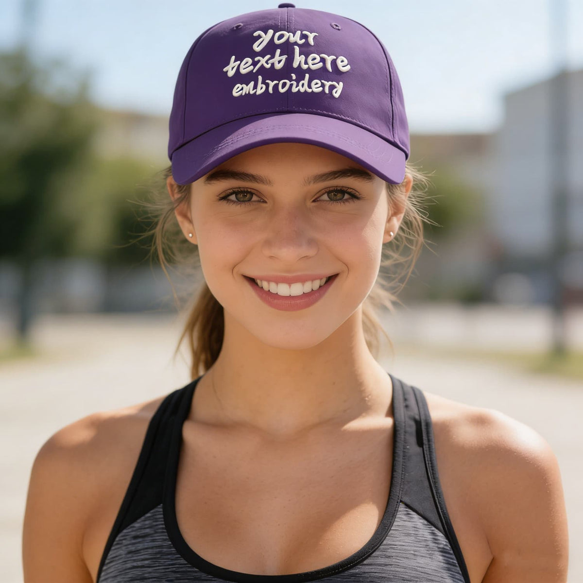 Vosoli Violet Solid Baseball Cap - Unisex Custom 3D Embroidery or Print