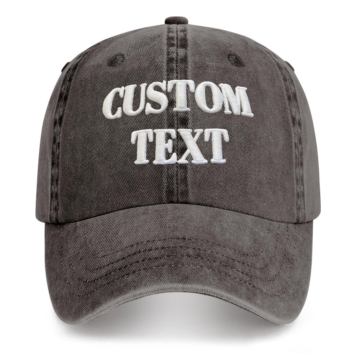 Vosoli Washed Denim Unisex Baseball Cap - Team Custom 3D Embroidery or Print Personalized Hat