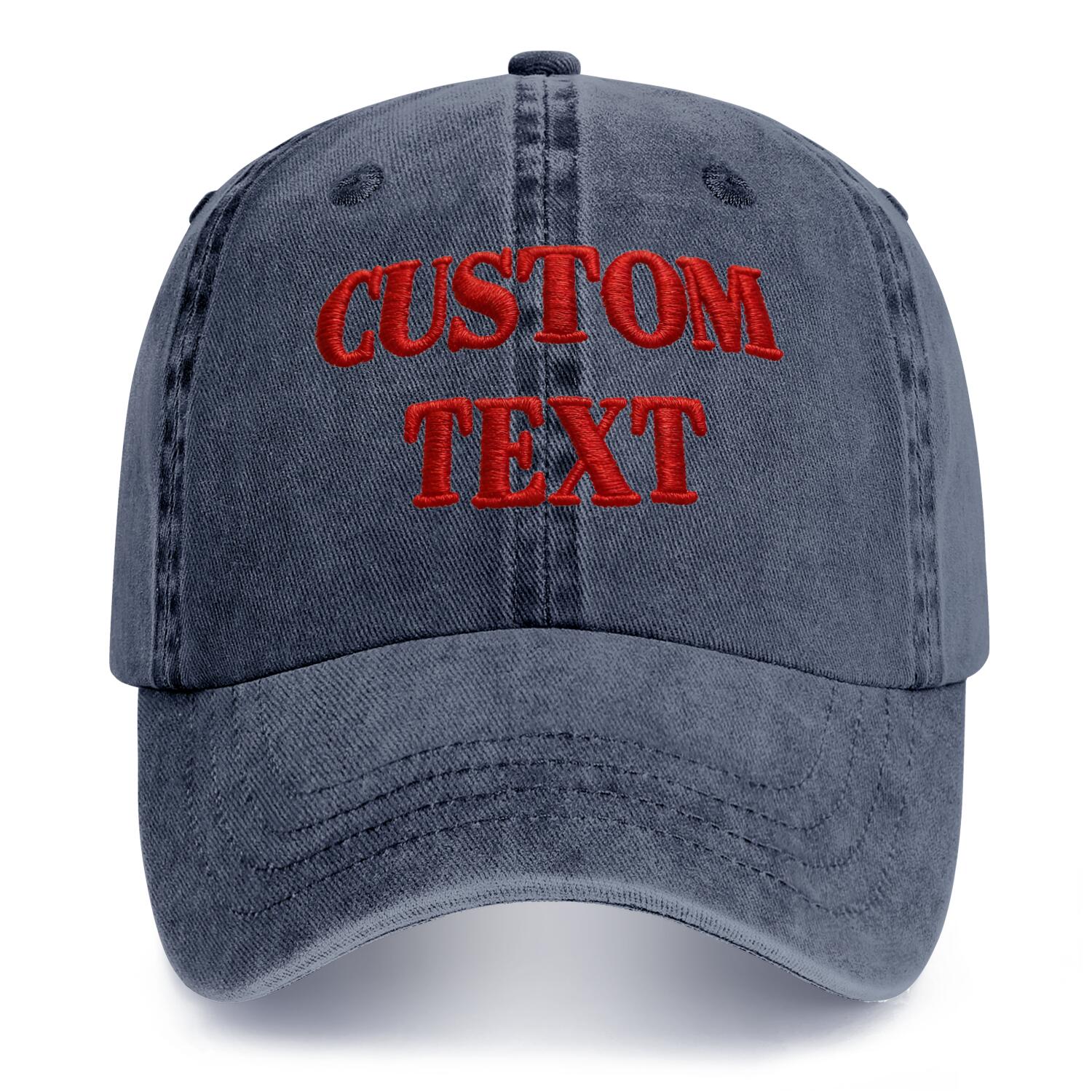 Vosoli Blue Washed Denim Unisex Baseball Cap - Team Custom 3D Embroidery or Print Personalized Hat