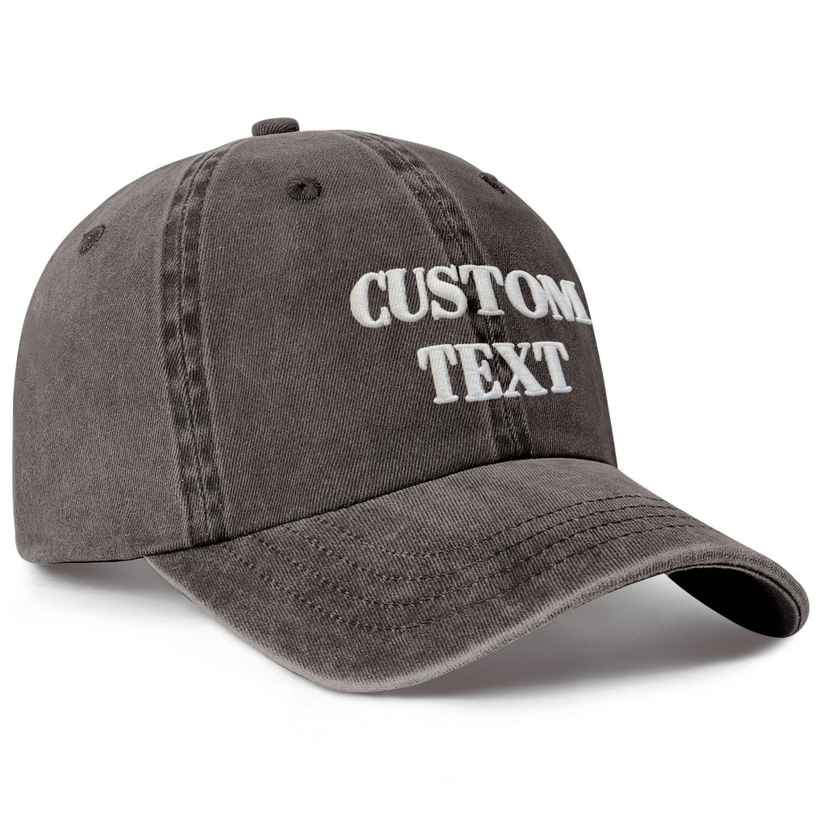 Vosoli Washed Denim Unisex Baseball Cap - Team Custom 3D Embroidery or Print Personalized Hat