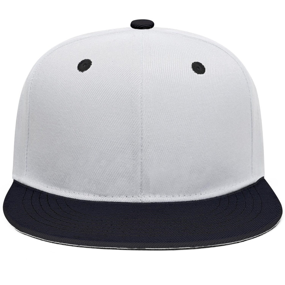 Vosoli White Black Flat Brim Cap - Custom Embroidered Personalized Hat