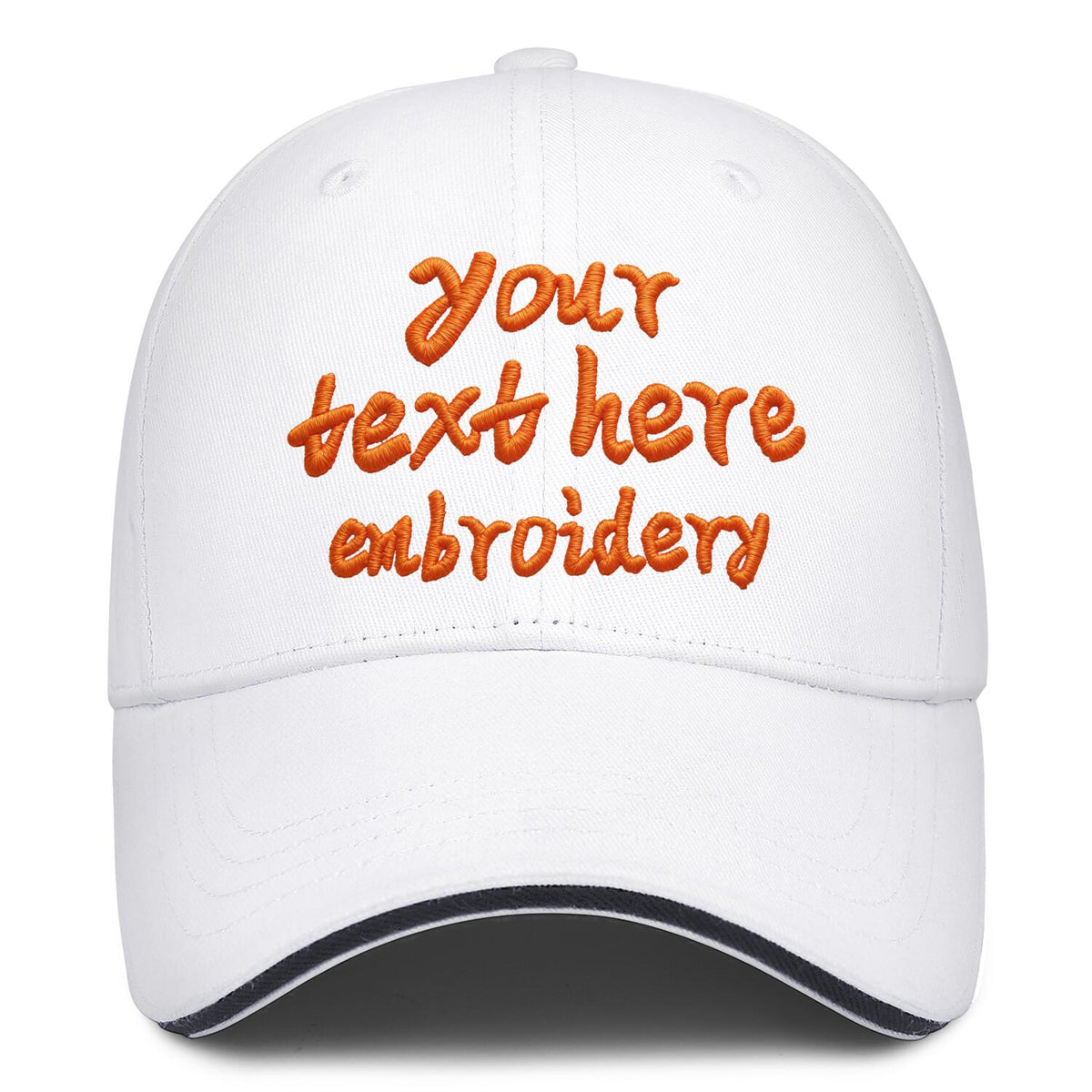 Vosoli White Contrast Brim Baseball Cap - Team Custom Embroider or Print Personalized Hats