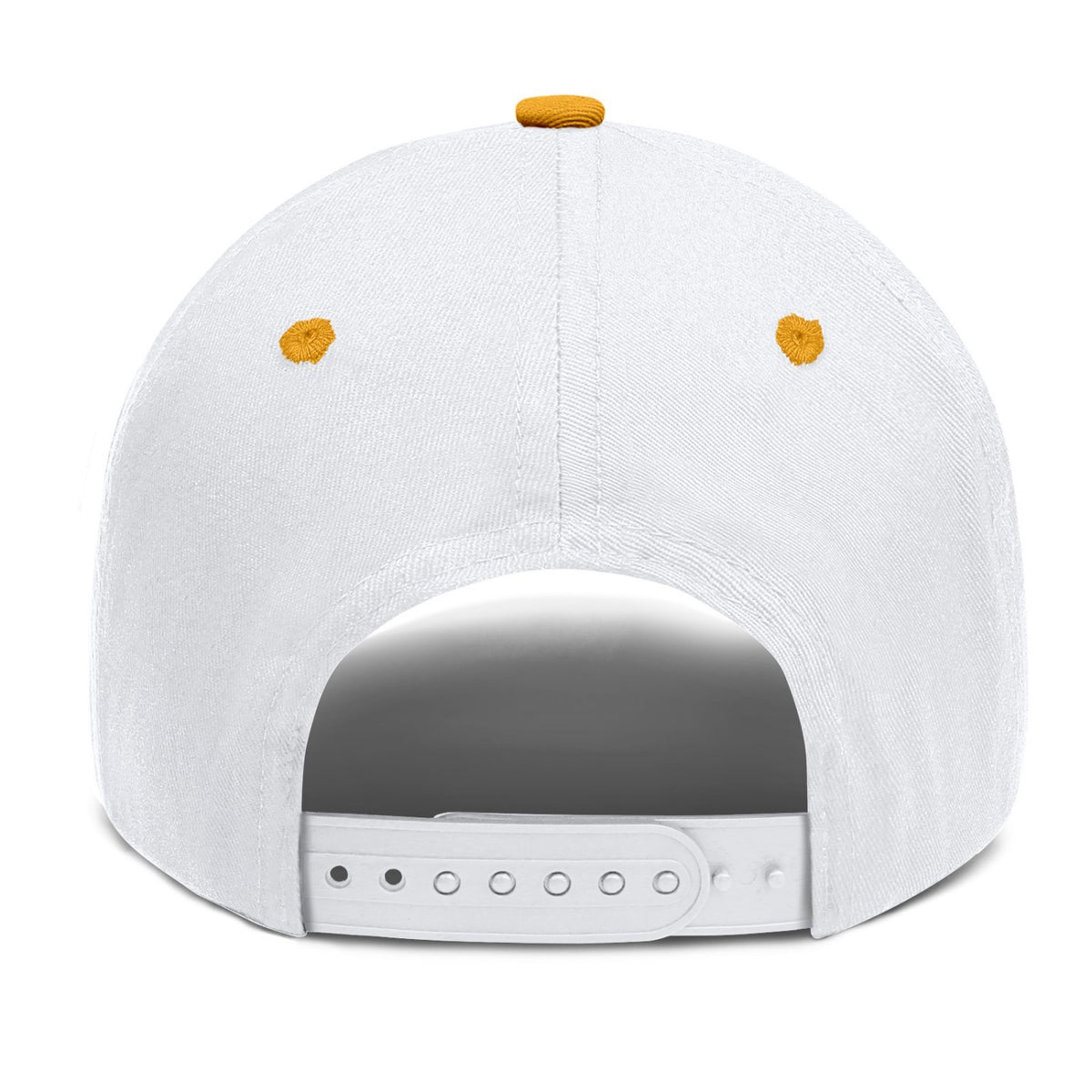 Vosoli White & Gold Two-Tone Baseball Cap - Unisex Custom 3D Embroidery or Print