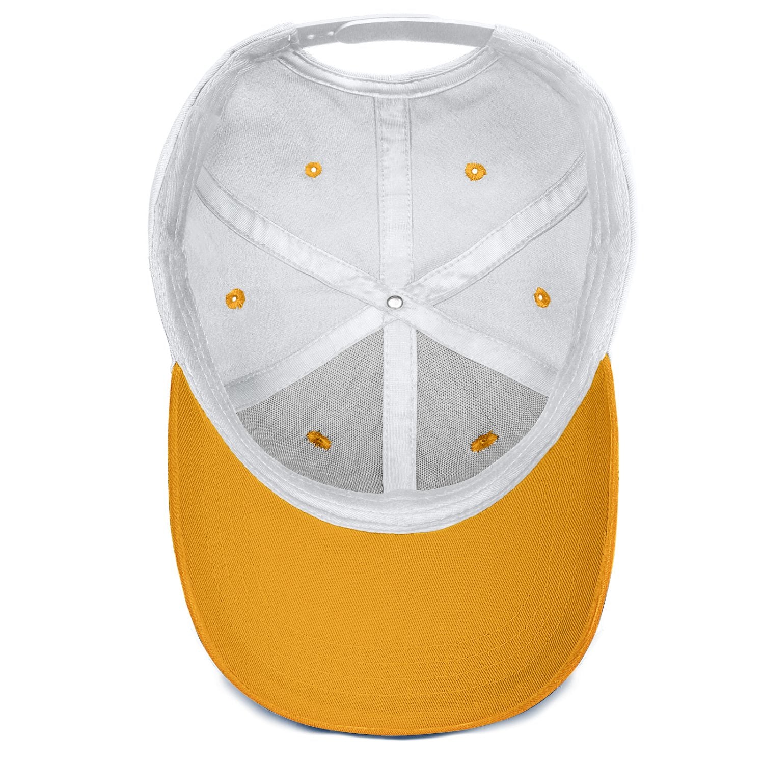 Vosoli White & Gold Two-Tone Baseball Cap - Unisex Custom 3D Embroidery or Print
