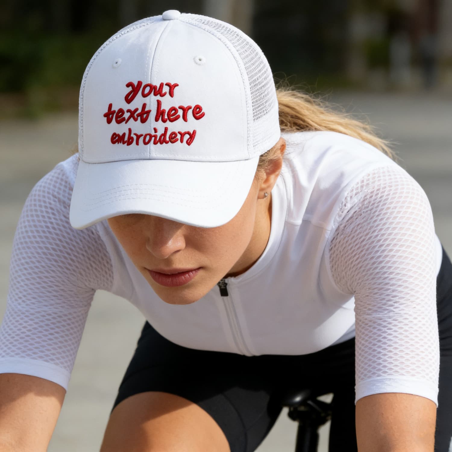 Vosoli White Mesh-Back Trucker Cap - Unisex Personal & Team Custom 3D Embroidery or Print Hat